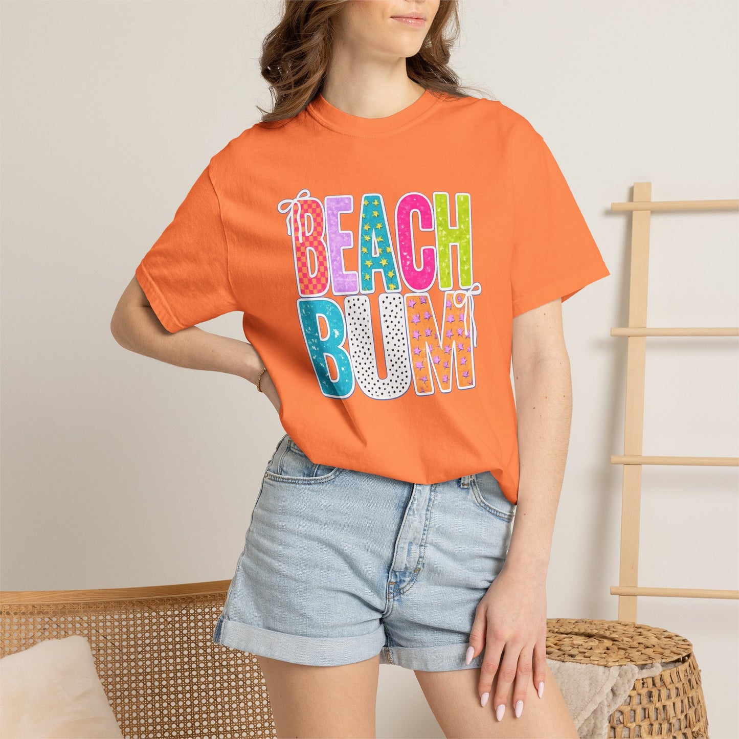 Beach Bum T-Shirt — Colorful Retro Lettering Summer Tee