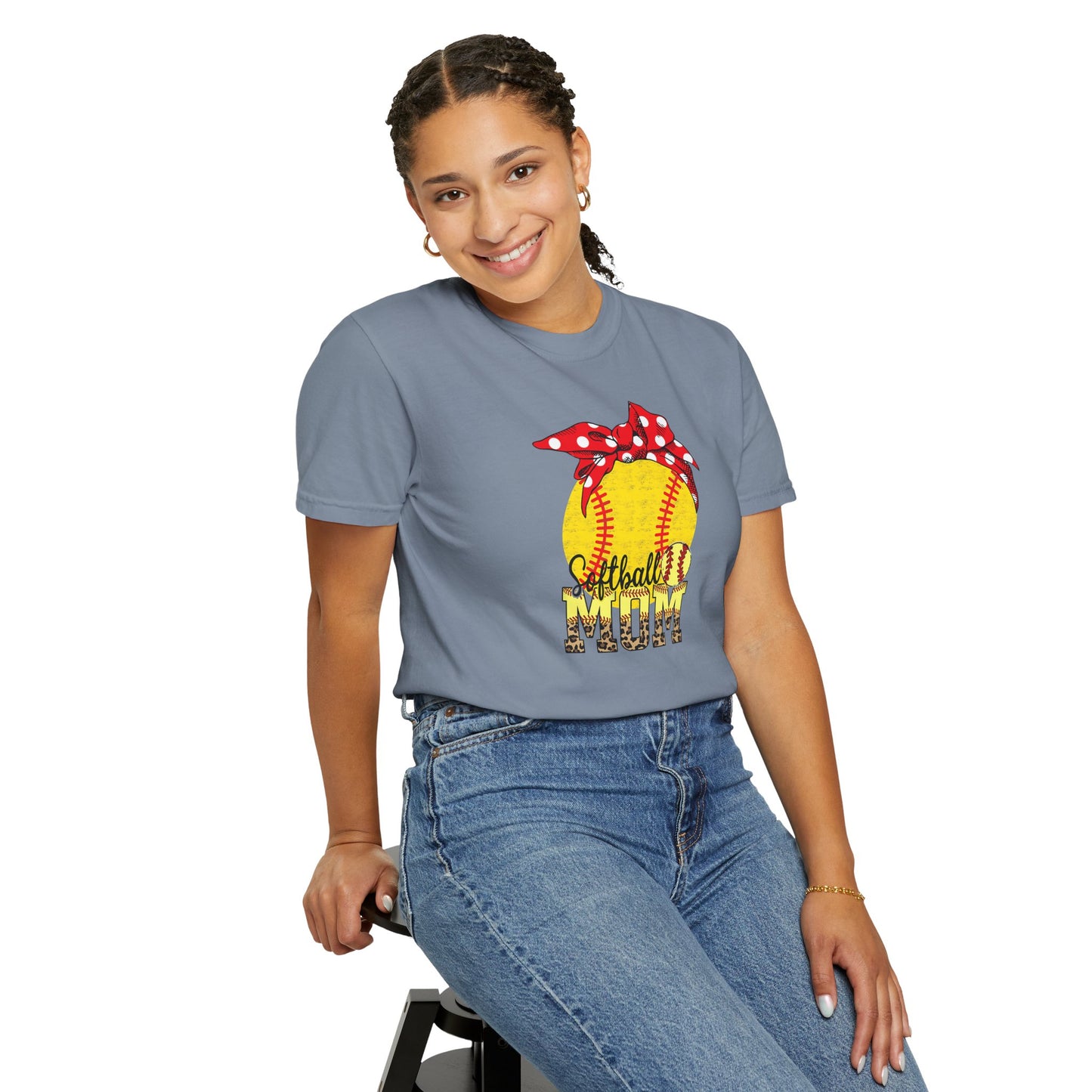 Softball Mom T-Shirt — Vintage Softball Graphic with Bandana Accent