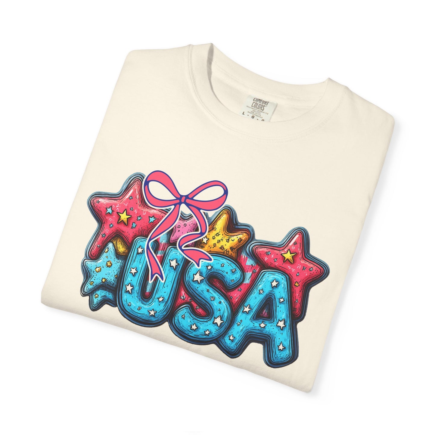 USA Star Balloon Graphic T-Shirt — Patriotic 4th of July Tee