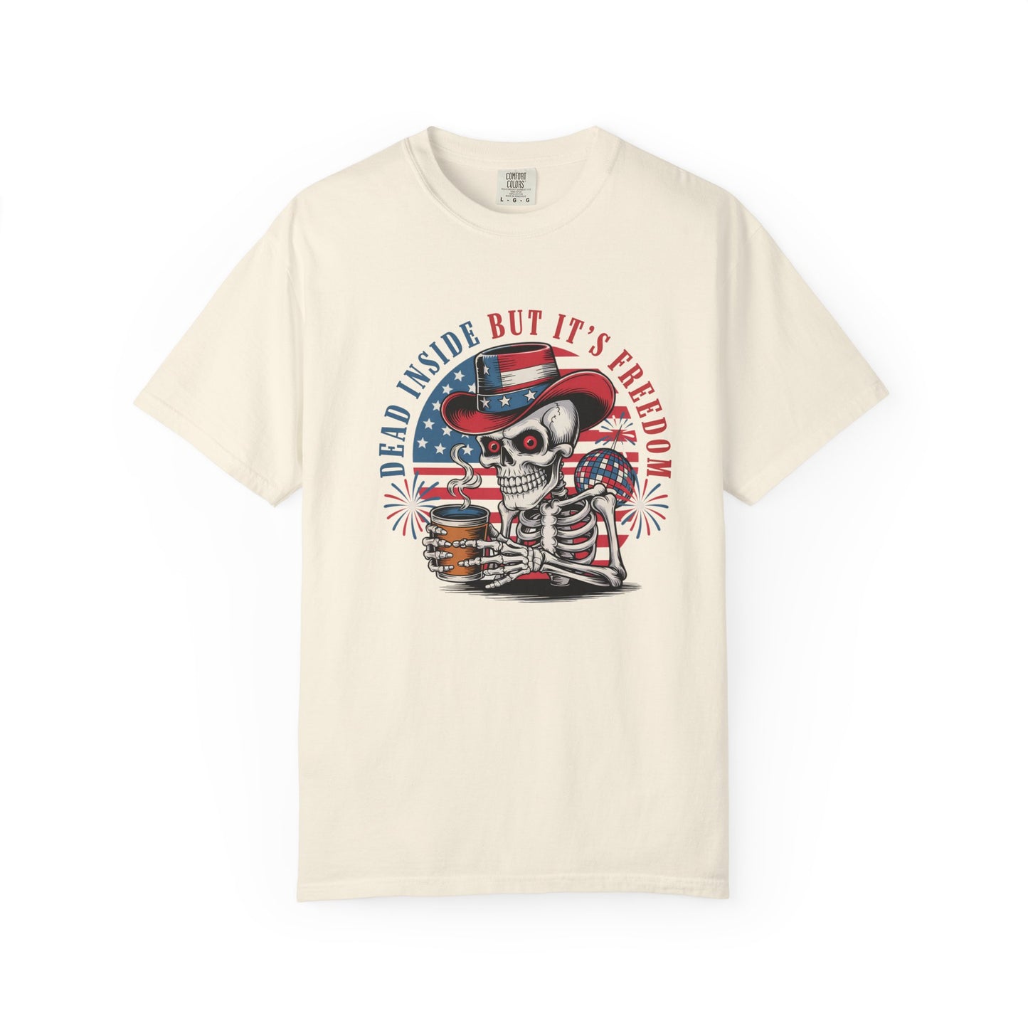 Patriotic Skeleton 'Dead Inside But It's Freedom' T-Shirt