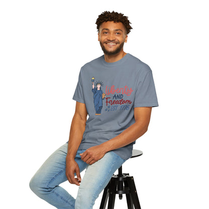 Liberty and Freedom T-Shirt — Statue of Liberty EST 1776 Patriotic Tee