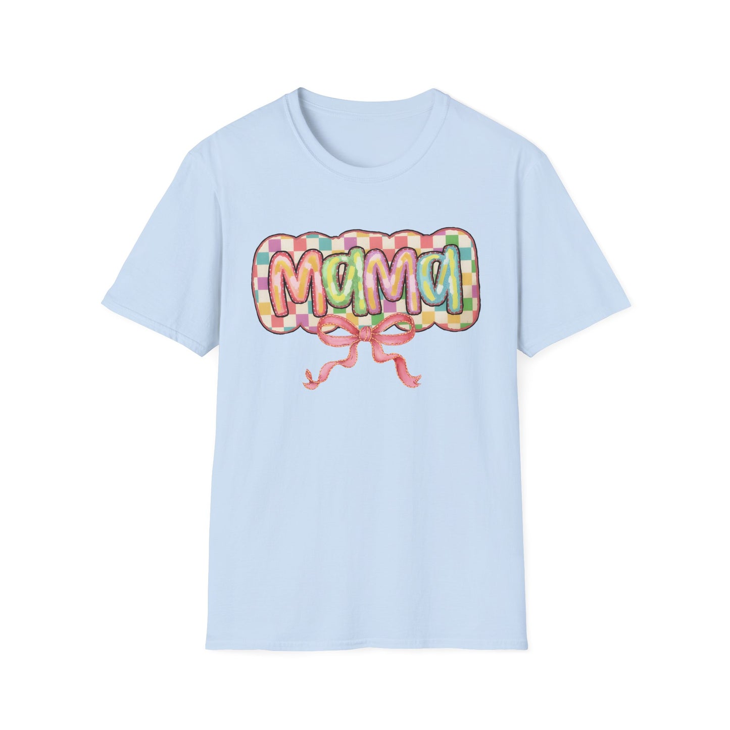 Mama Balloon Graphic Tee — Colorful Pastel Celebration Shirt for Moms