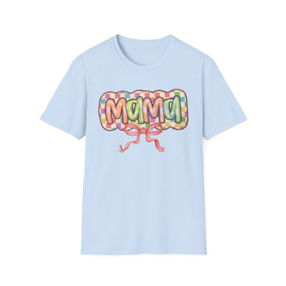 Mama Balloon Graphic Tee — Colorful Pastel Celebration Shirt for Moms