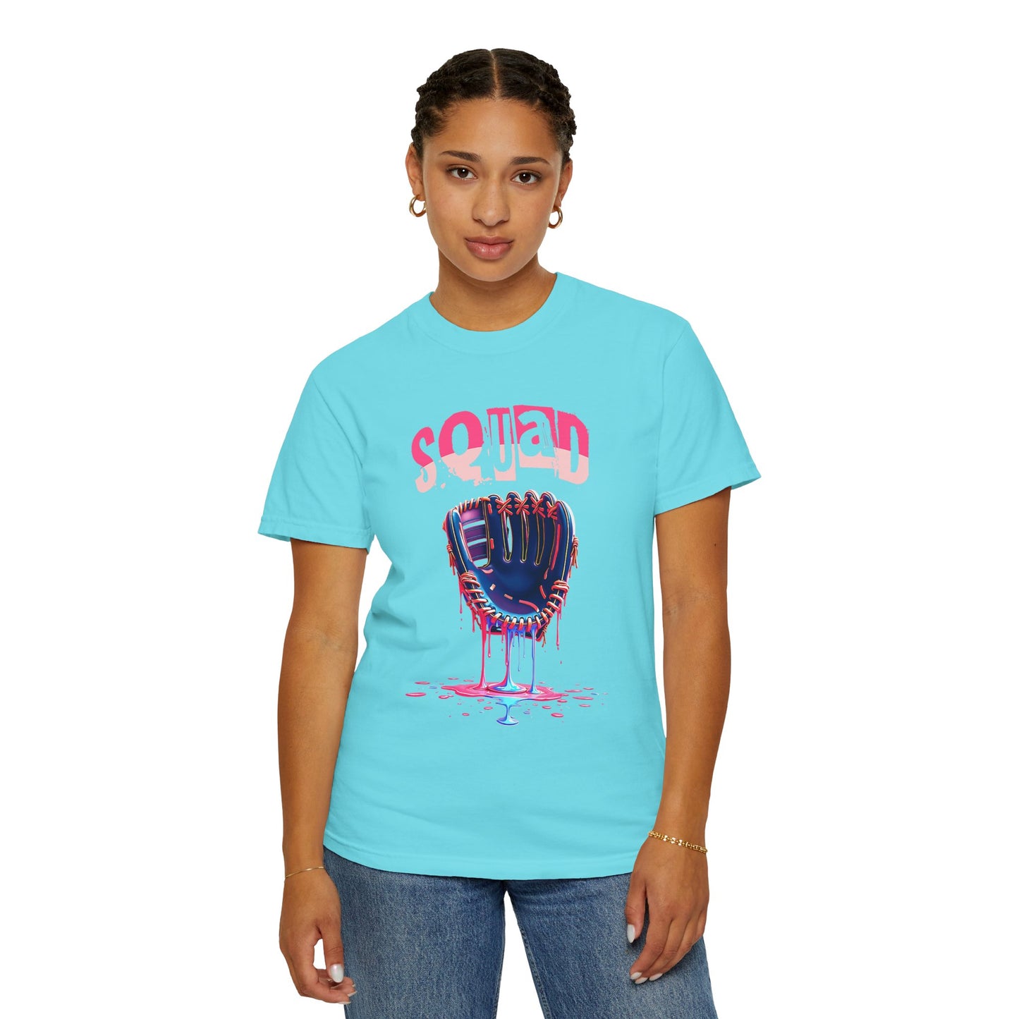 Baseball Glove Drip T-Shirt — "Squad" Graphic Sports Tee