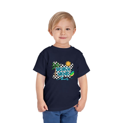Toddler Tee — "Beach Vibes" Surfboard & Palm Tree Graphic