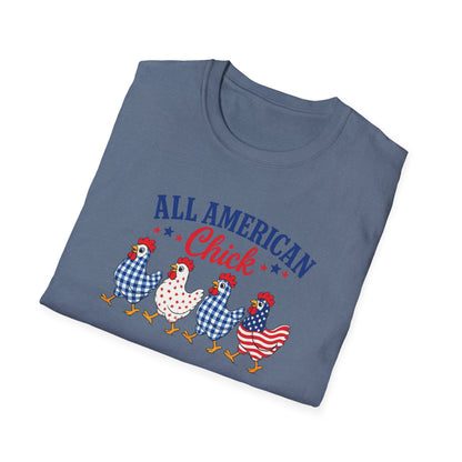 All American Chick T-Shirt — Patriotic Fourth of July Chicken Tee