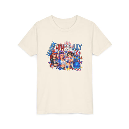 Youth Tee - 4th of July Patriotic Fireworks Graphic