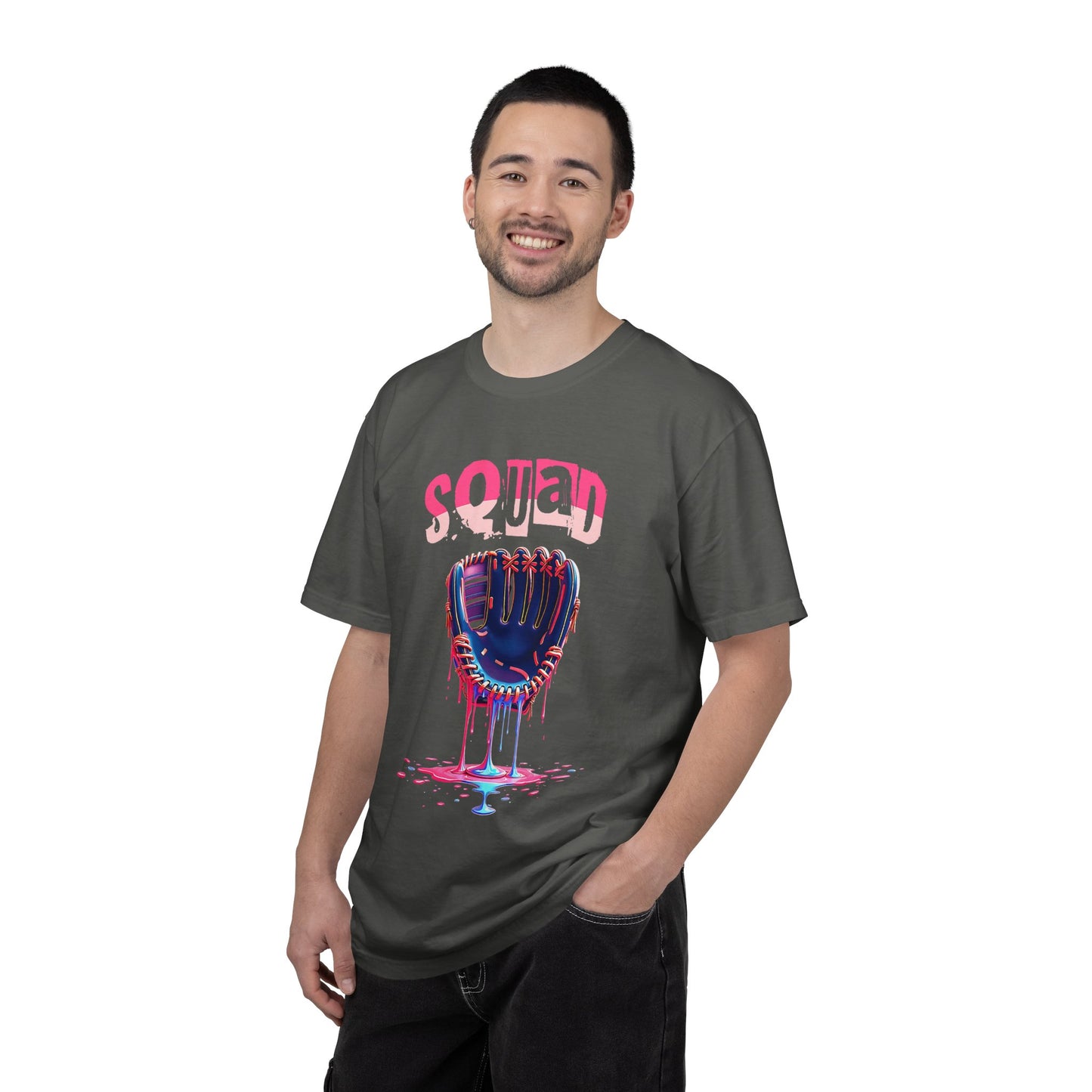 Baseball Glove Drip T-Shirt — "Squad" Graphic Sports Tee