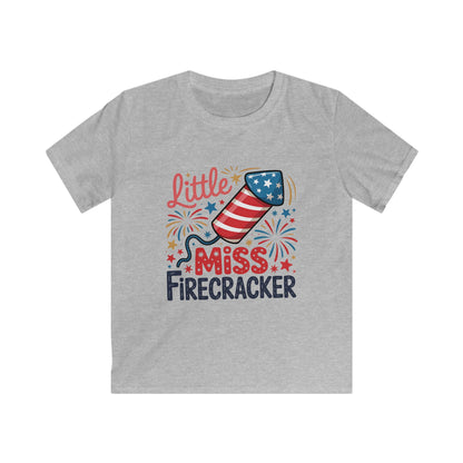 Kids Tee - "Little Miss Firecracker" Patriotic 4th of July Shirt