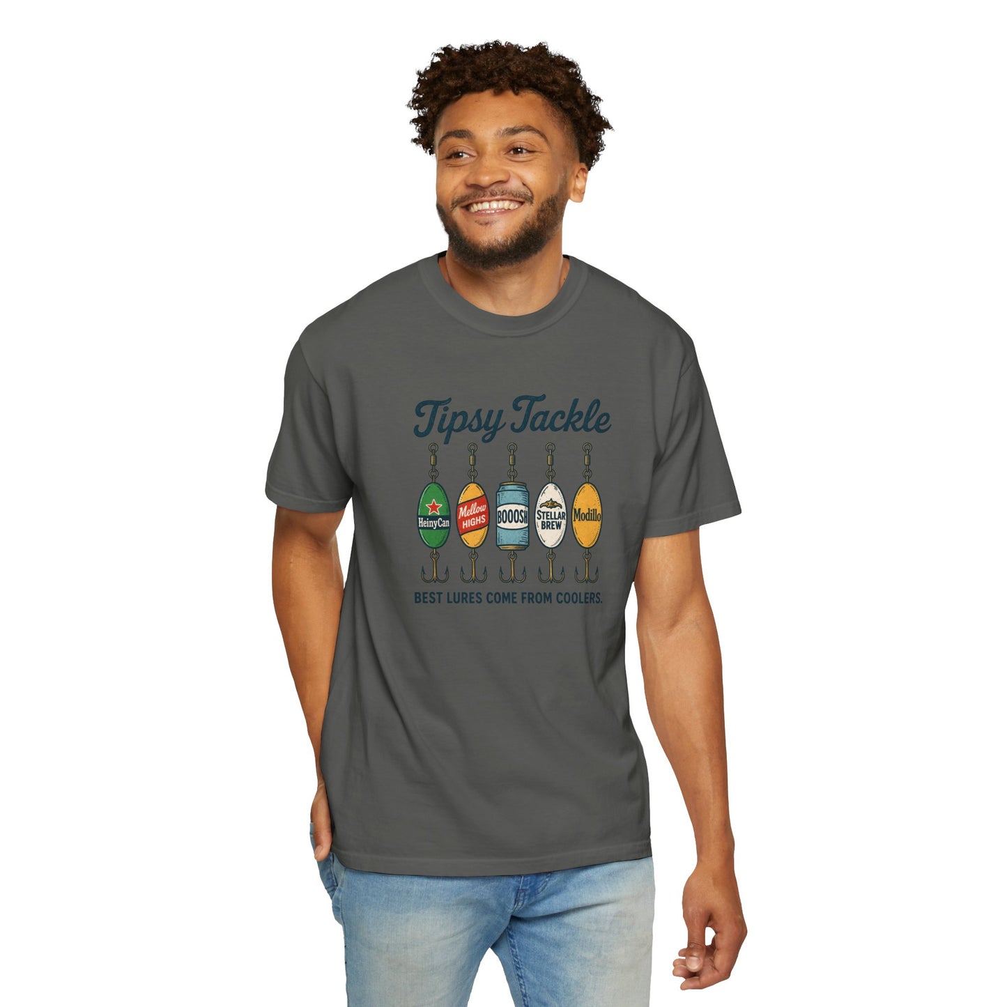 Tipsy Tackle Fishing T-Shirt — "Best Lures Come From Coolers" Graphic Tee