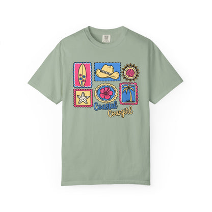 Coastal Cowgirl Graphic T-Shirt — Retro Beach Icons Tee