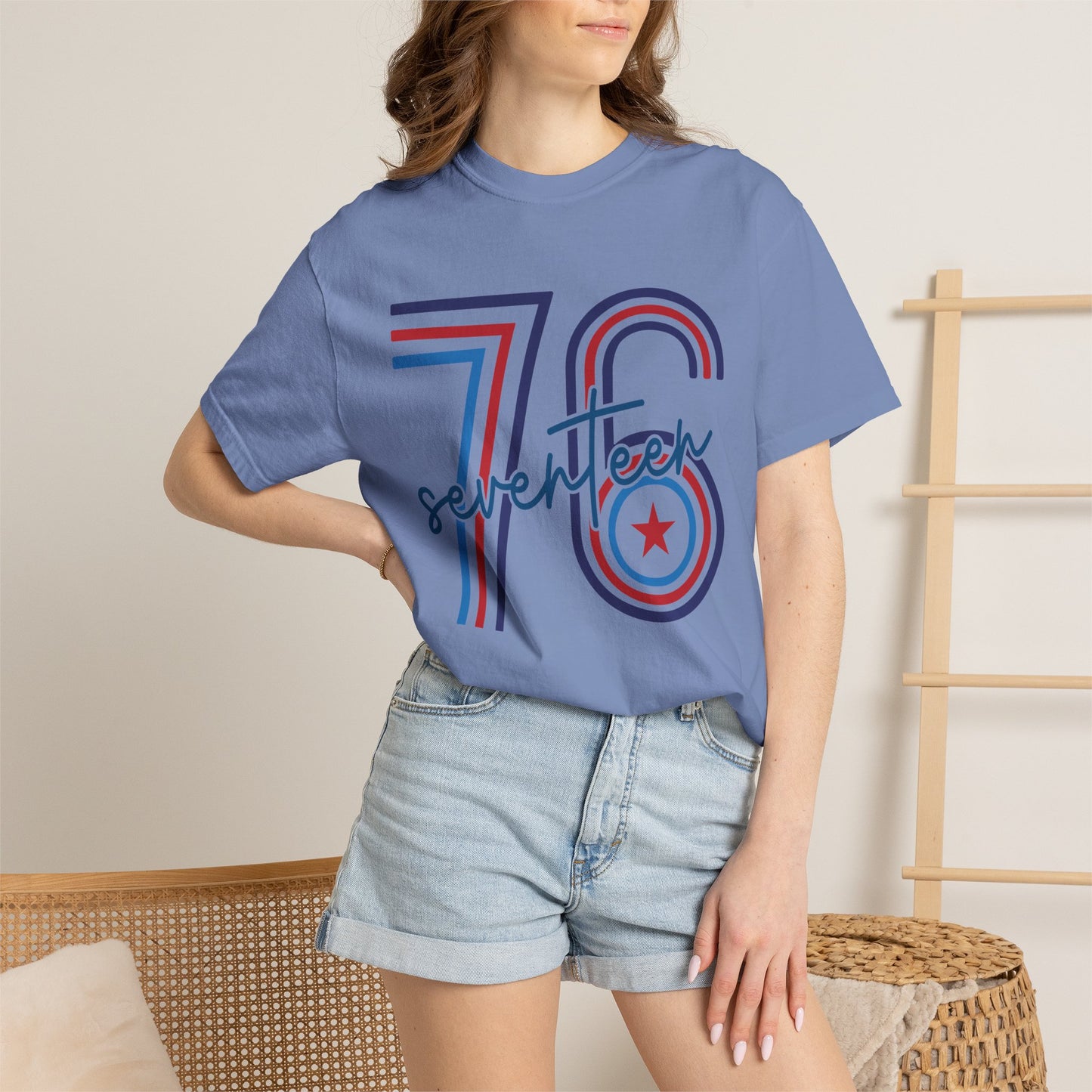 Seventeen Retro 78 Tee — Vintage Red, White & Blue Athletic Graphic T-Shirt