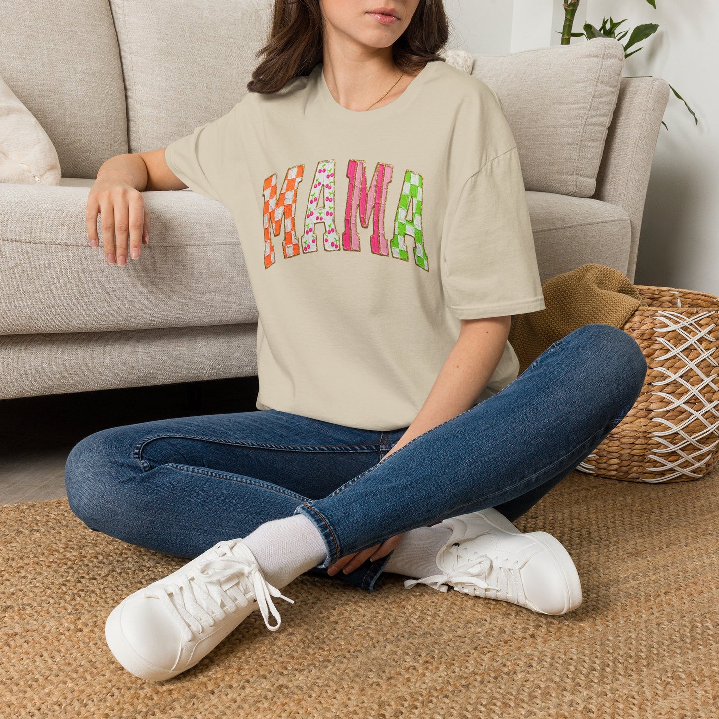 Mama Floral Patchwork T-Shirt