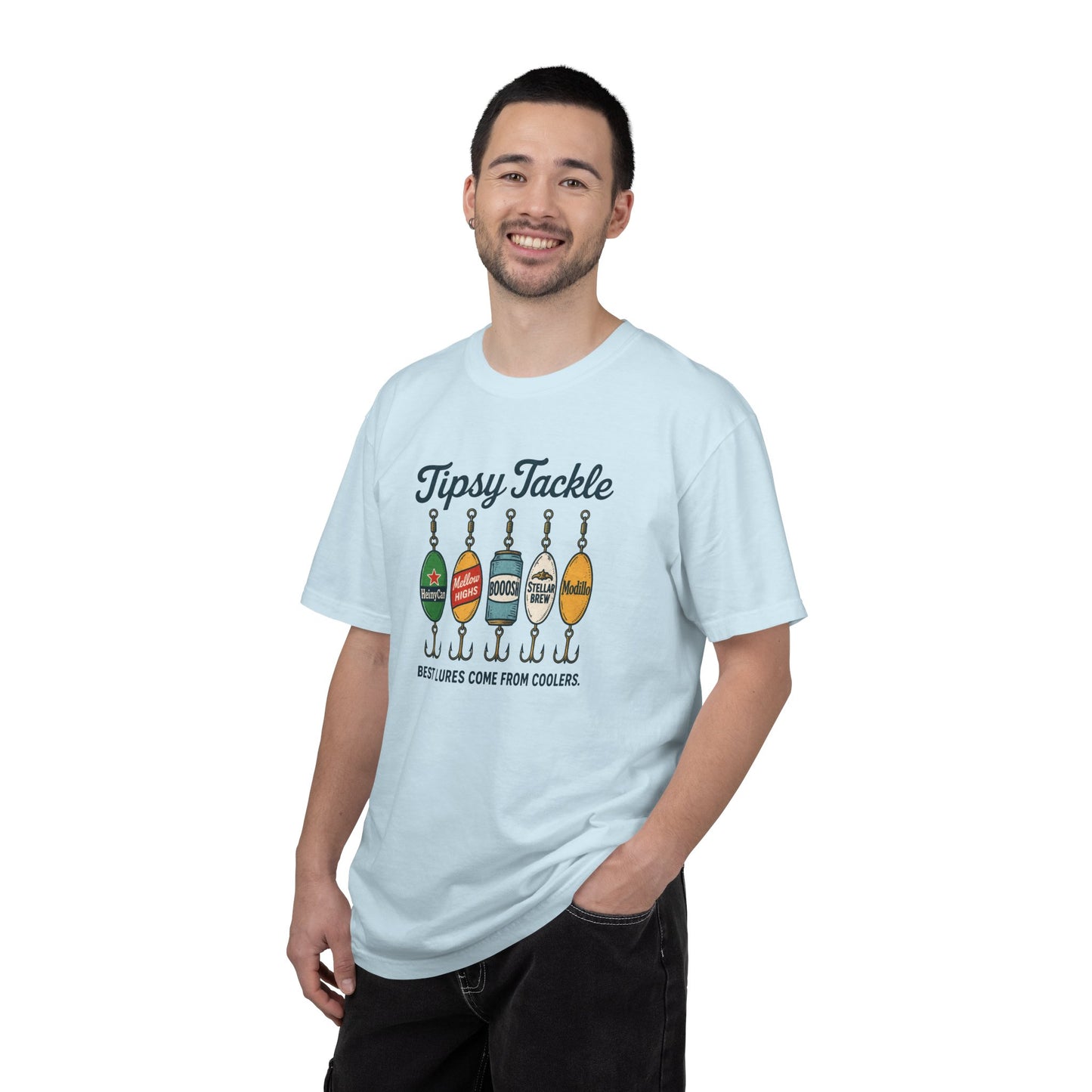 Tipsy Tackle Fishing T-Shirt — "Best Lures Come From Coolers" Graphic Tee