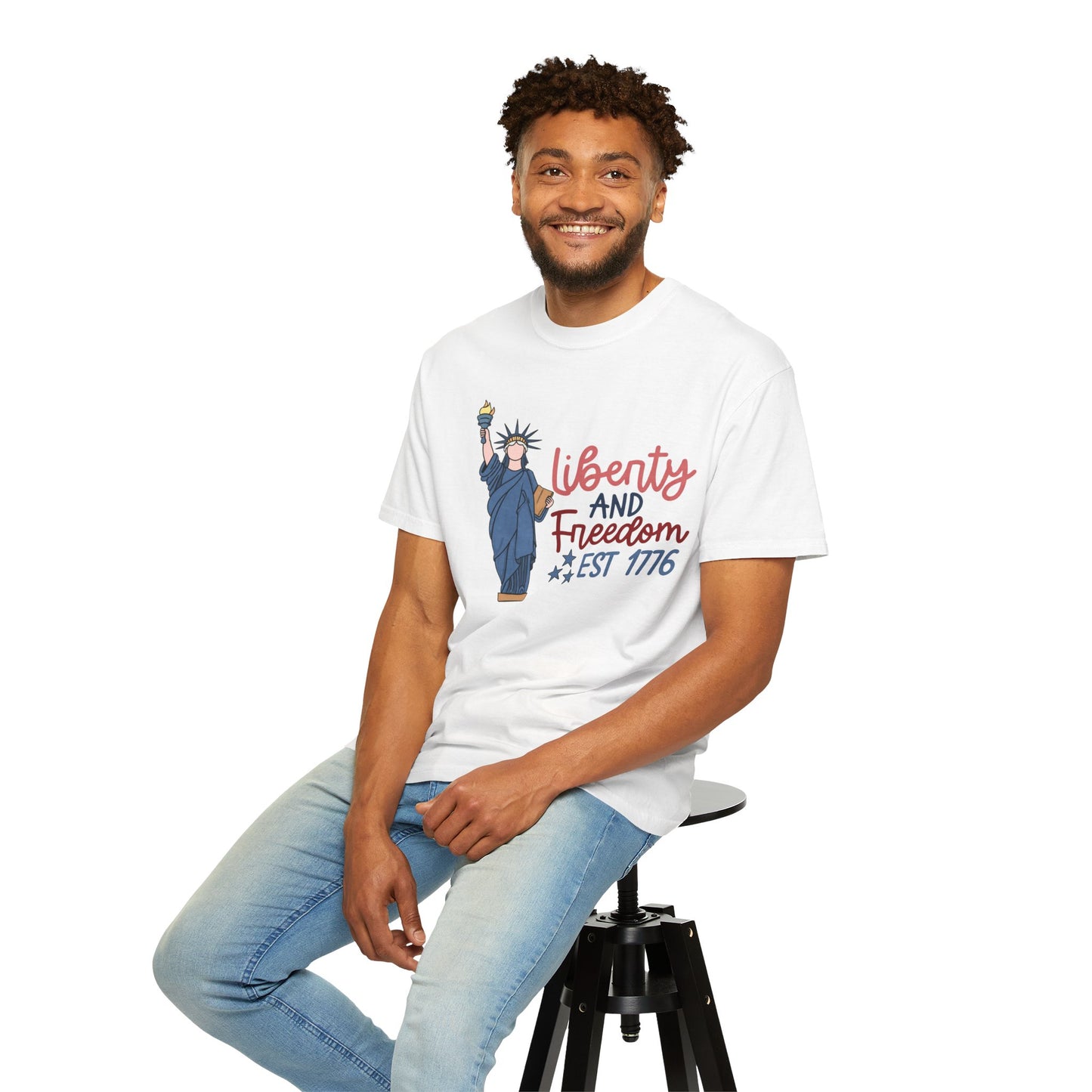 Liberty and Freedom T-Shirt — Statue of Liberty EST 1776 Patriotic Tee