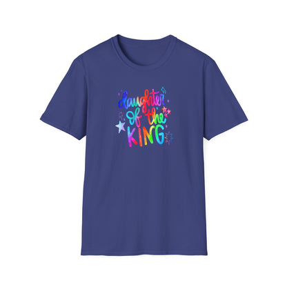 Daughter of the King Rainbow T-Shirt — Christian Faith Graphic Tee for Girls