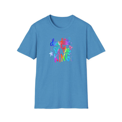 Daughter of the King Rainbow T-Shirt — Christian Faith Graphic Tee for Girls