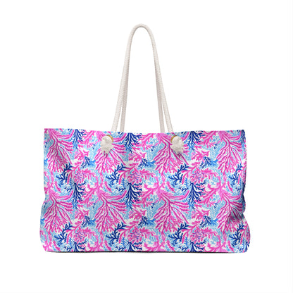 Pink Coral Reef Weekender Bag – Tropical Beach Tote for Getaways