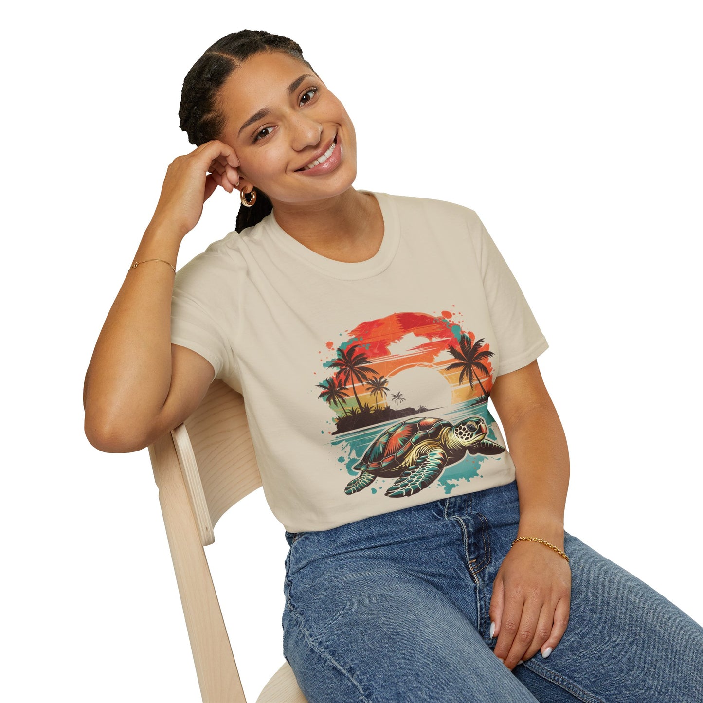 Sea Turtle Sunset T-Shirt — Tropical Beach Graphic Tee