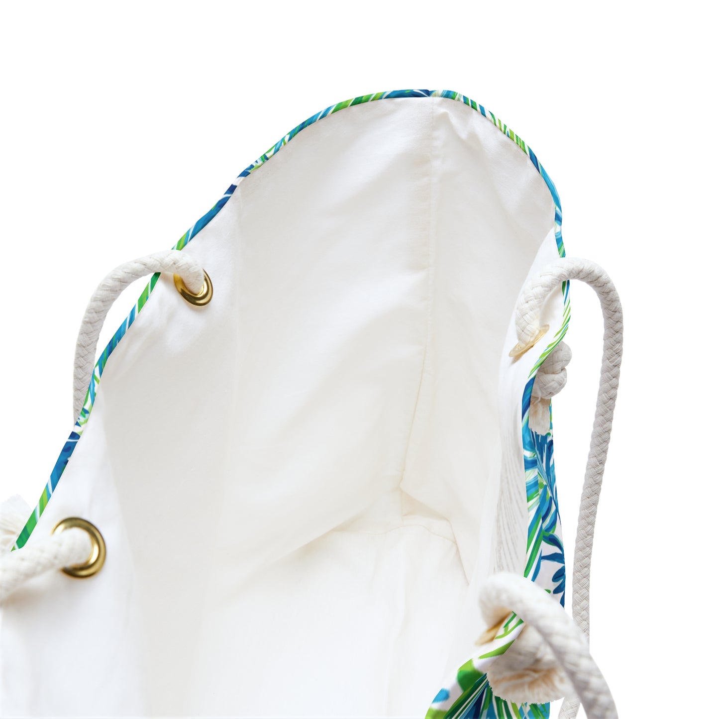 Tropical Palm Print Weekender Bag – Blue & Green Beach Tote