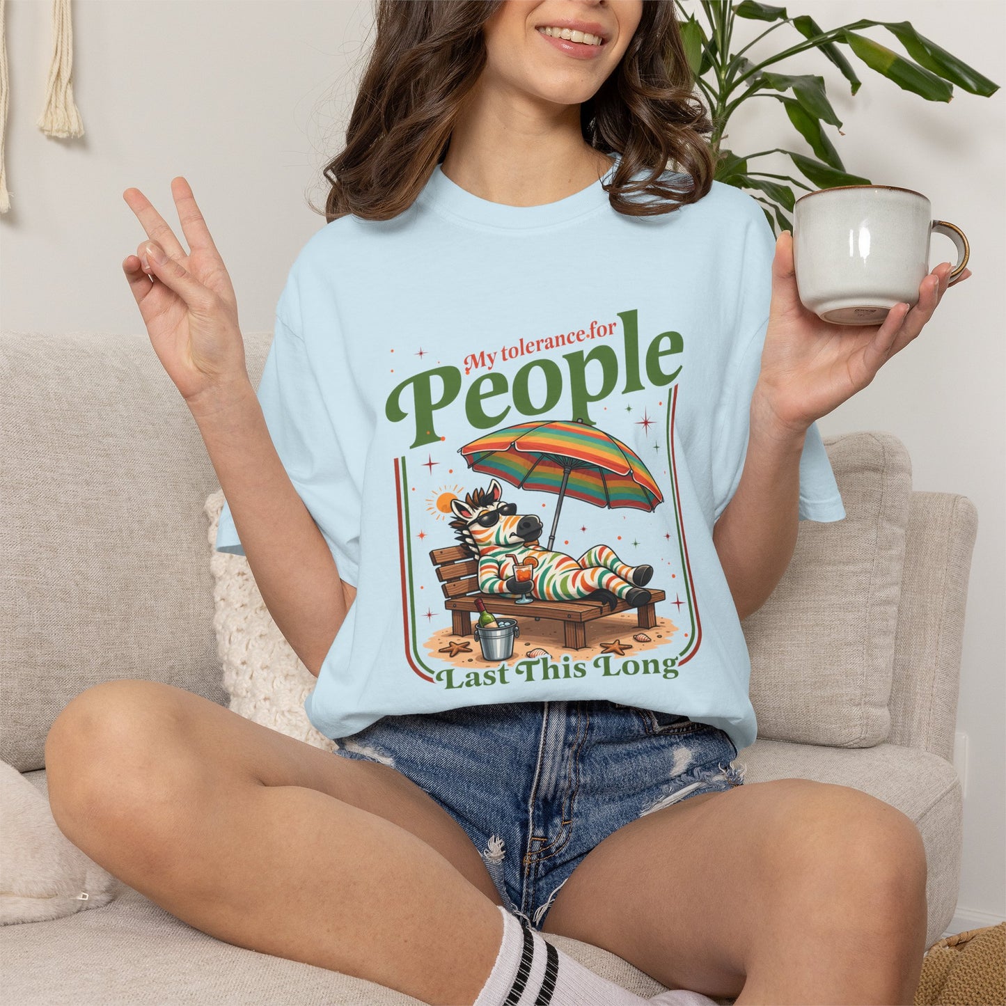 T-Shirt — "No Vibes For People" Relaxing Beach Lounger Graphic Tee