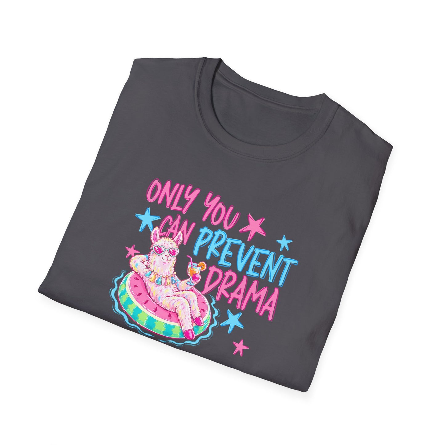 Only You Can Prevent Drama T-Shirt — Cute Llama Pool Float Graphic Tee