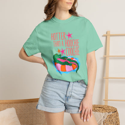 T-Shirt — "Hotter Than a Hoochie Coochie" Gator Pool Graphic Tee
