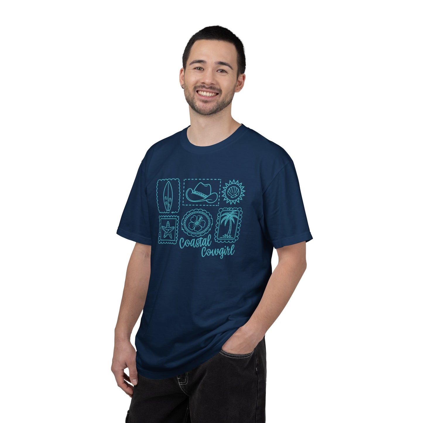 Coastal Cowgirl T-Shirt — Beachy Surf & Western Stamp Graphic Tee