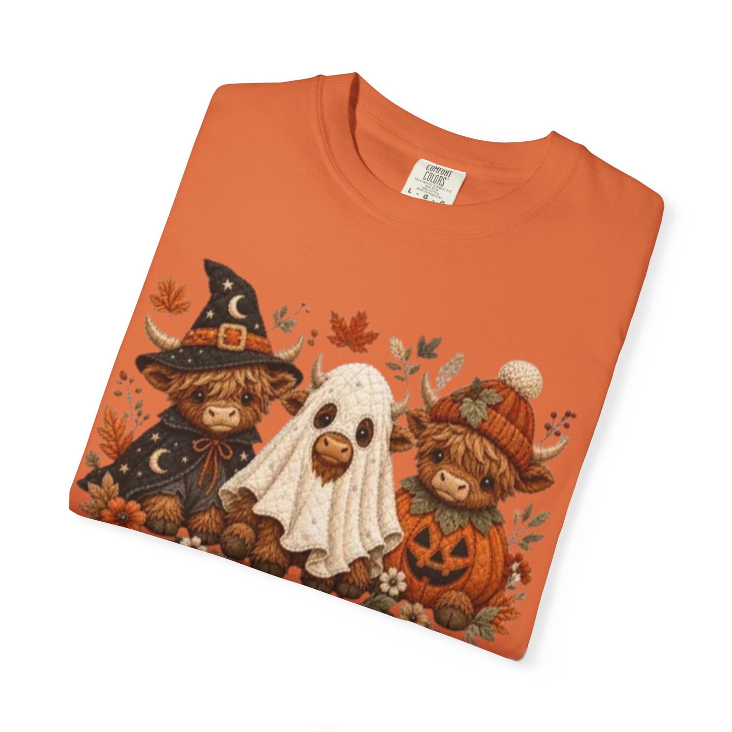 Halloween Highland Cows & Ghost T-shirt