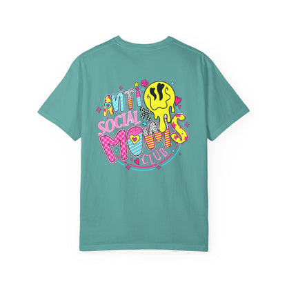Social Moms Club T-Shirt — Colorful Retro Pocket Graphic Tee