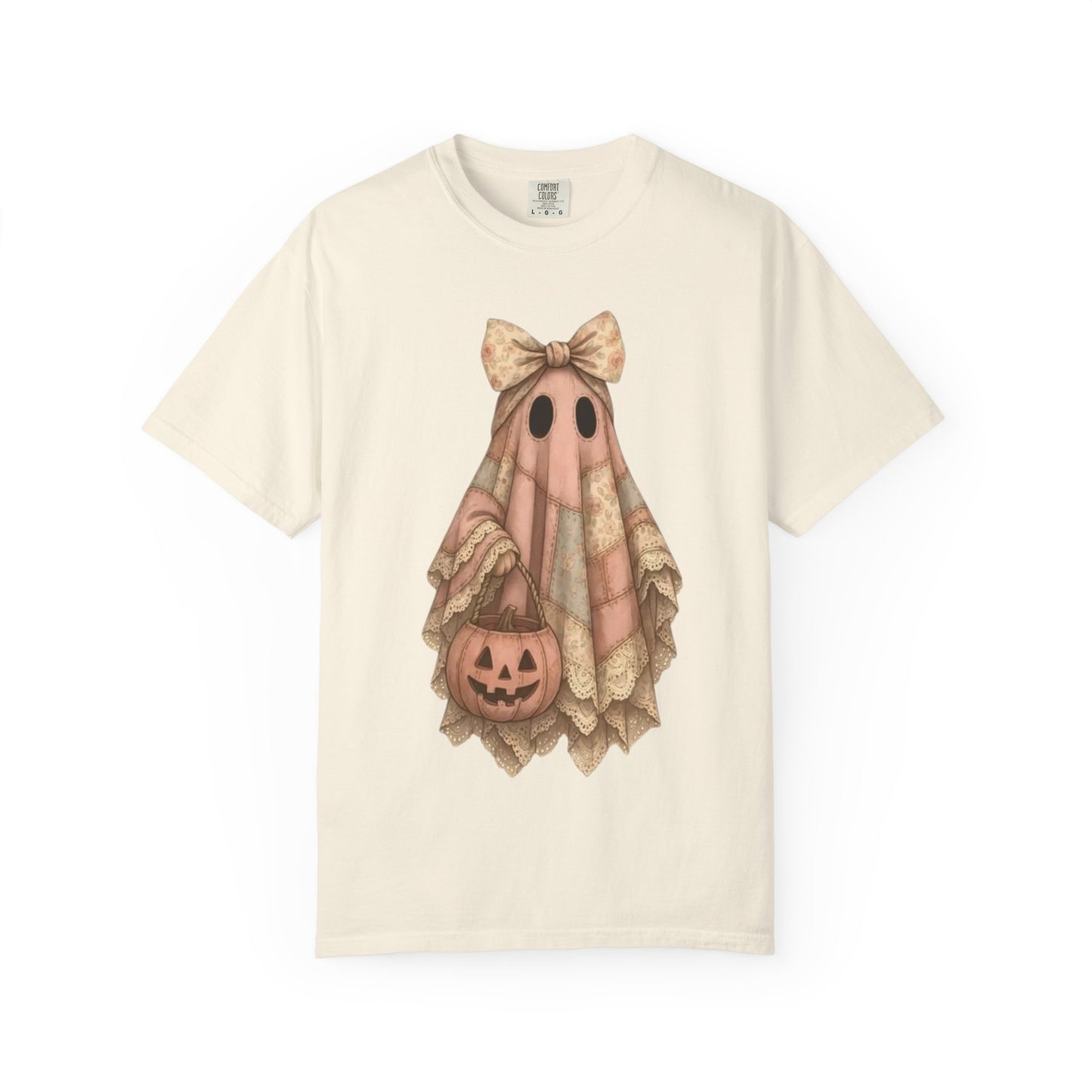 Halloween Ghost Girl T-Shirt — Vintage Cute Trick-or-Treat Pumpkin Tee