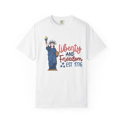 Liberty and Freedom T-Shirt — Statue of Liberty EST 1776 Patriotic Tee
