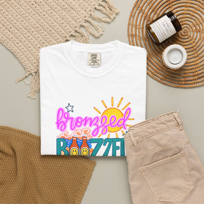Bronzed & Buzzed T-Shirt – Summer Beach Cocktail Graphic Tee