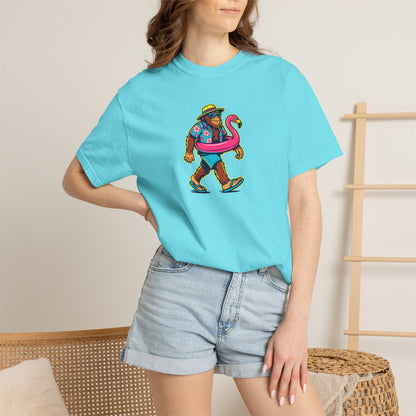 Vacation Bear T-Shirt — Tropical Bear with Flamingo Float Graphic