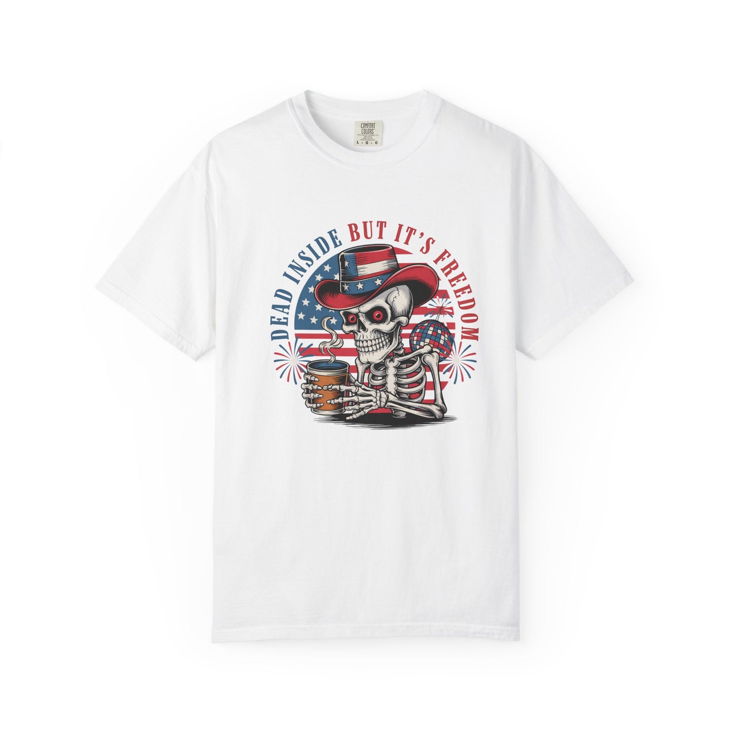 Patriotic Skeleton 'Dead Inside But It's Freedom' T-Shirt