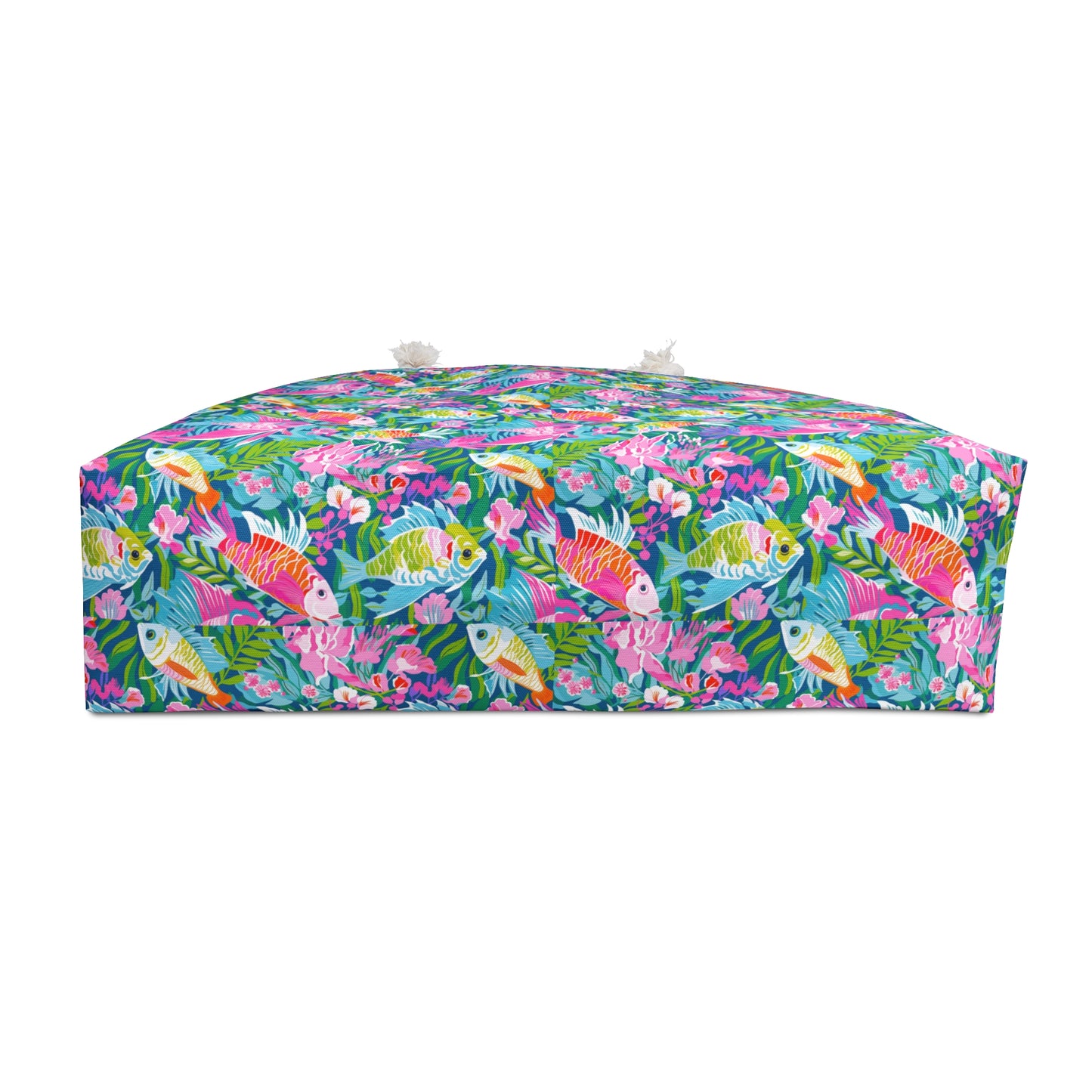 Tropical Fish Weekender Bag – Colorful Koi & Floral Beach Tote
