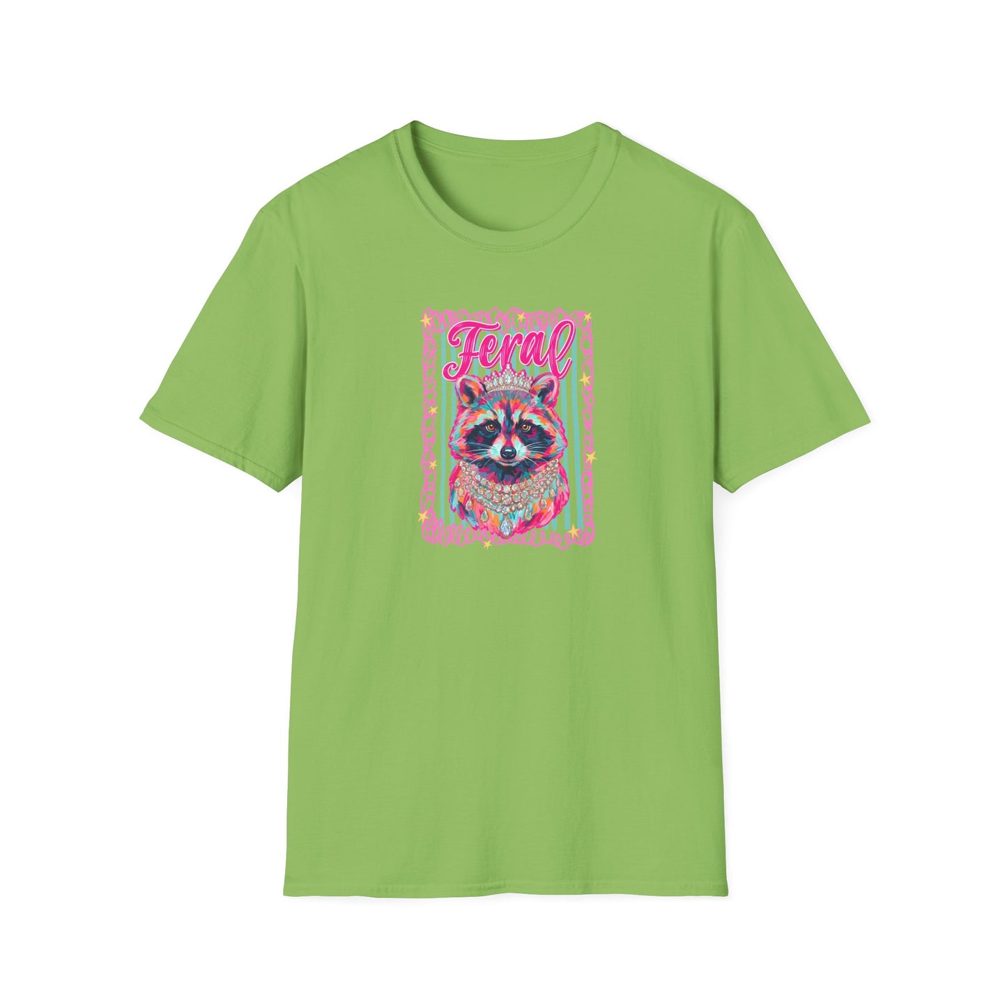 Feral Raccoon Gildan softstyle tshirt