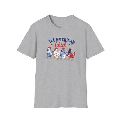 All American Chick T-Shirt — Patriotic Fourth of July Chicken Tee