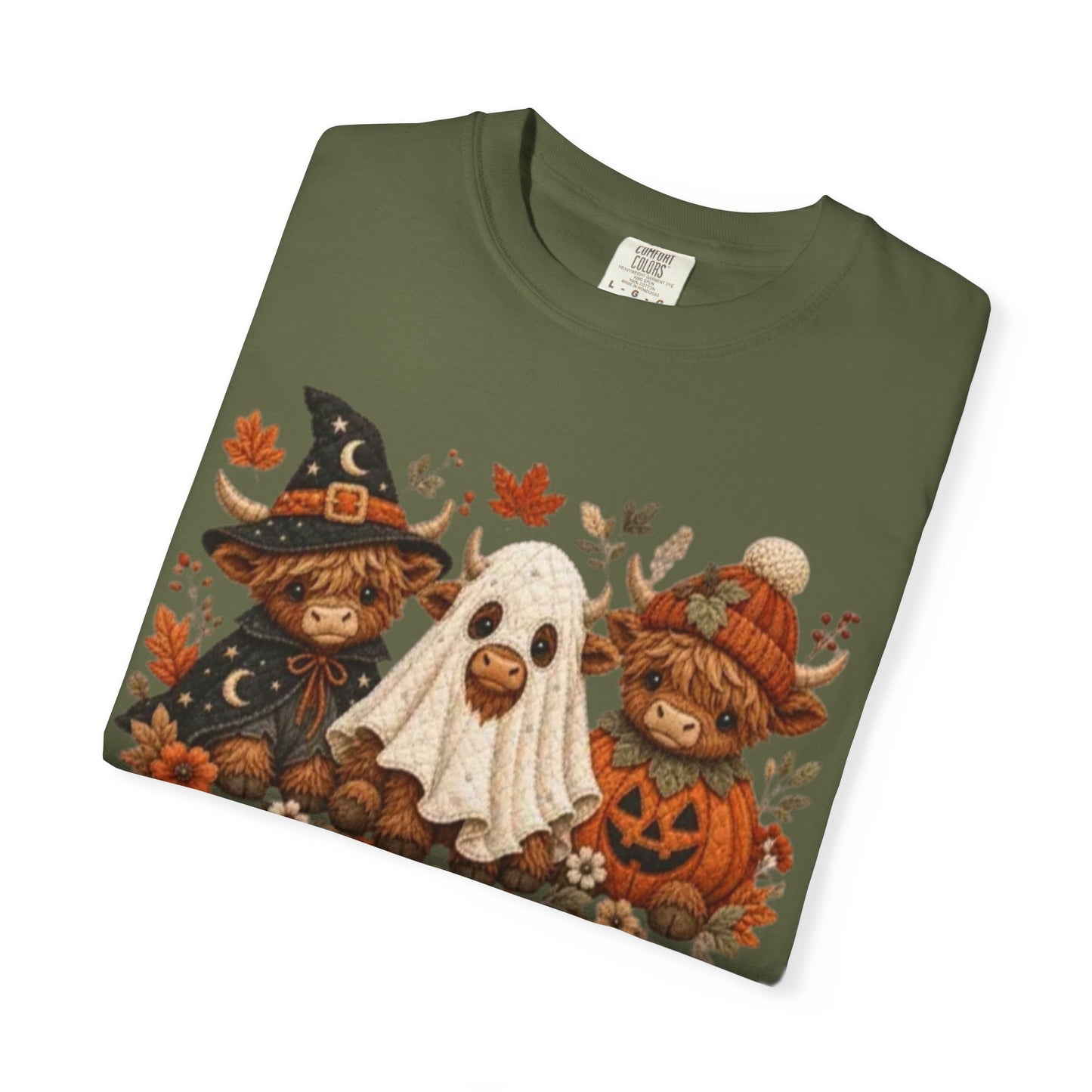 Halloween Highland Cows & Ghost T-shirt