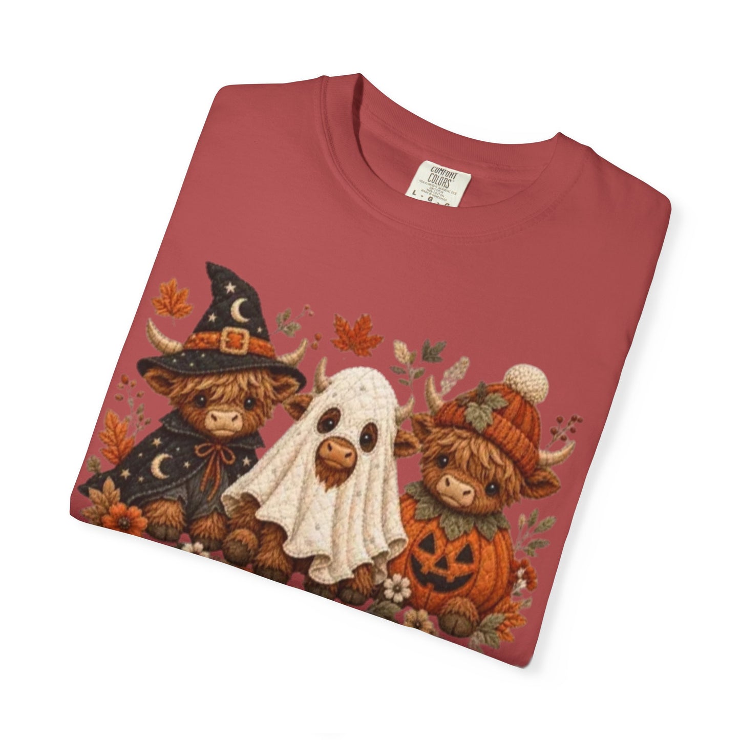 Halloween Highland Cows & Ghost T-shirt