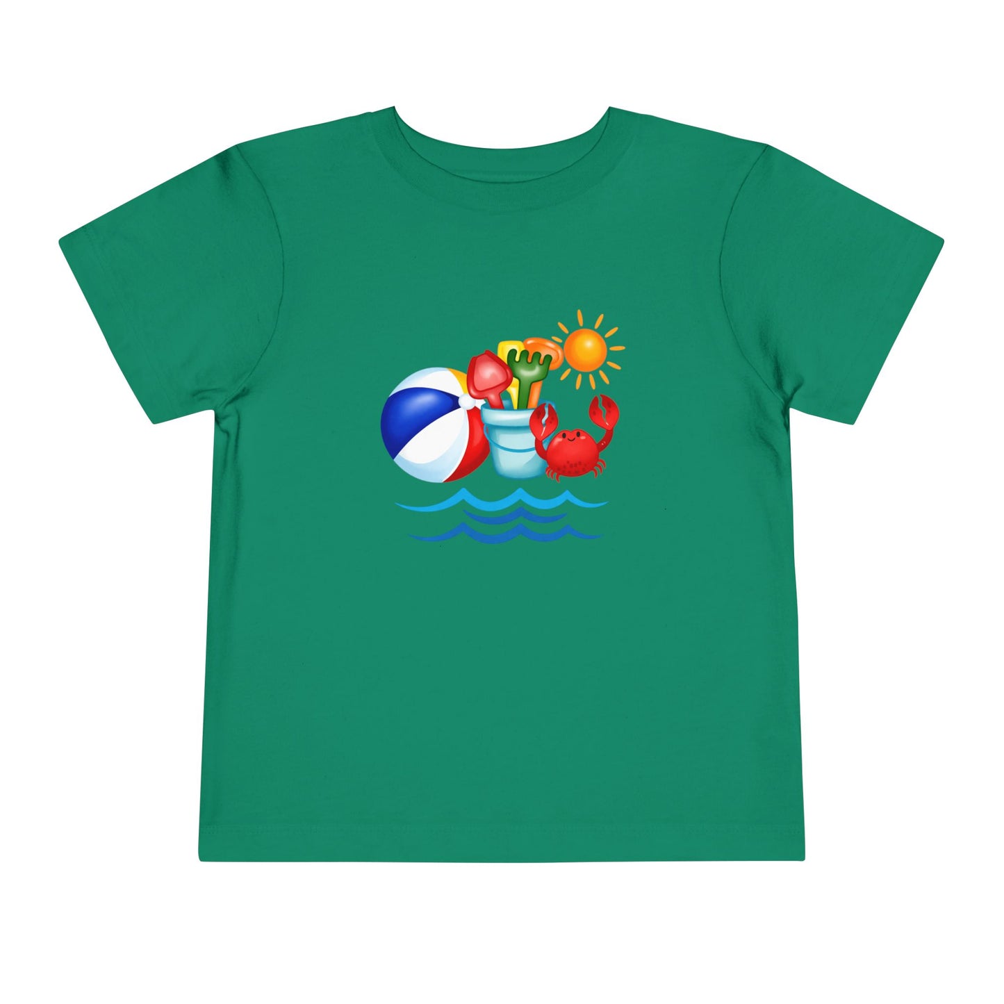 Toddler Tee — Colorful Beach Crab & Sand Pail Summer Shirt