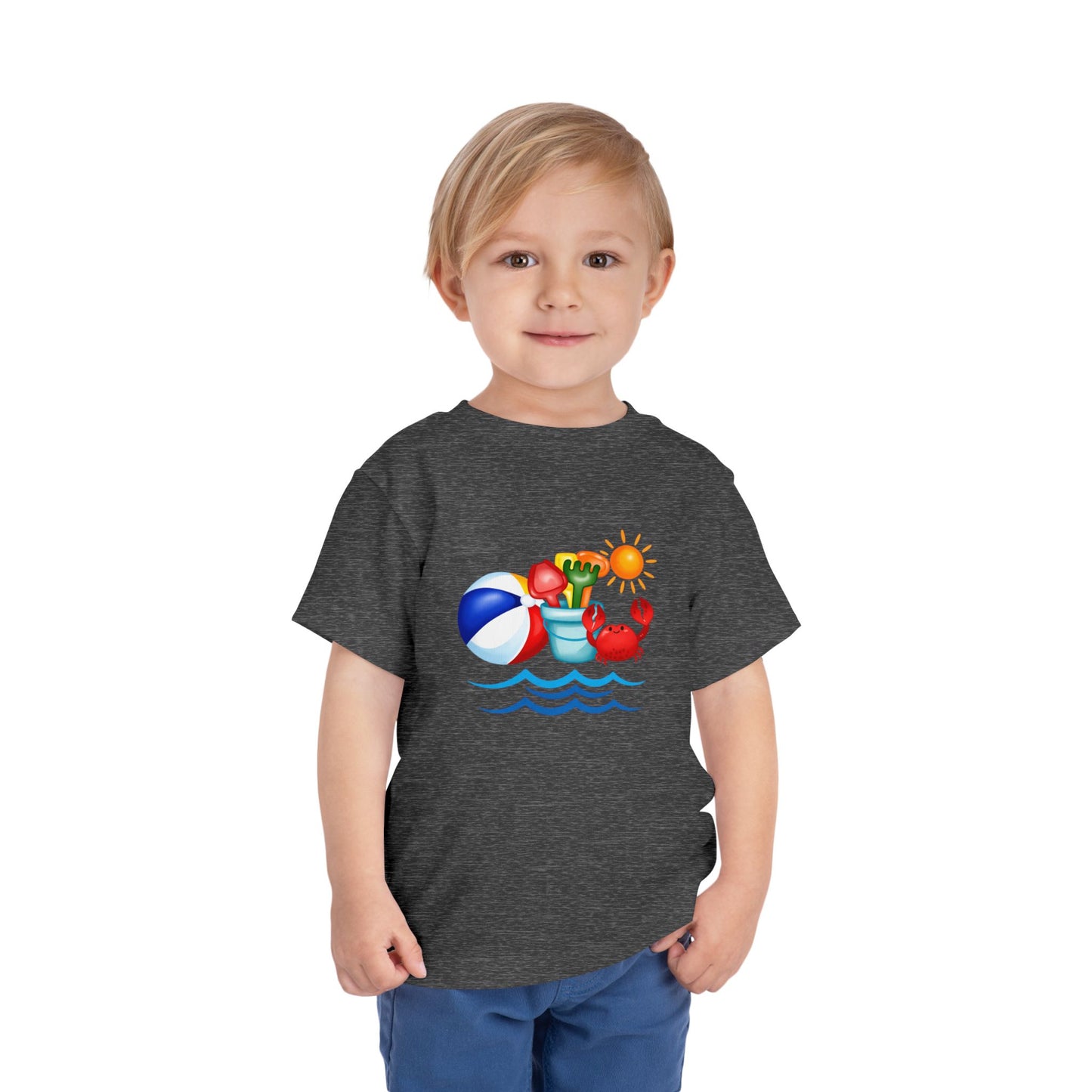 Toddler Tee — Colorful Beach Crab & Sand Pail Summer Shirt