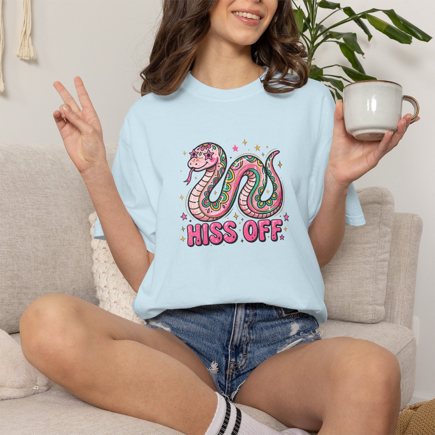 Snake "Hiss Off" Graphic T-Shirt — Retro Cute Reptile Tee
