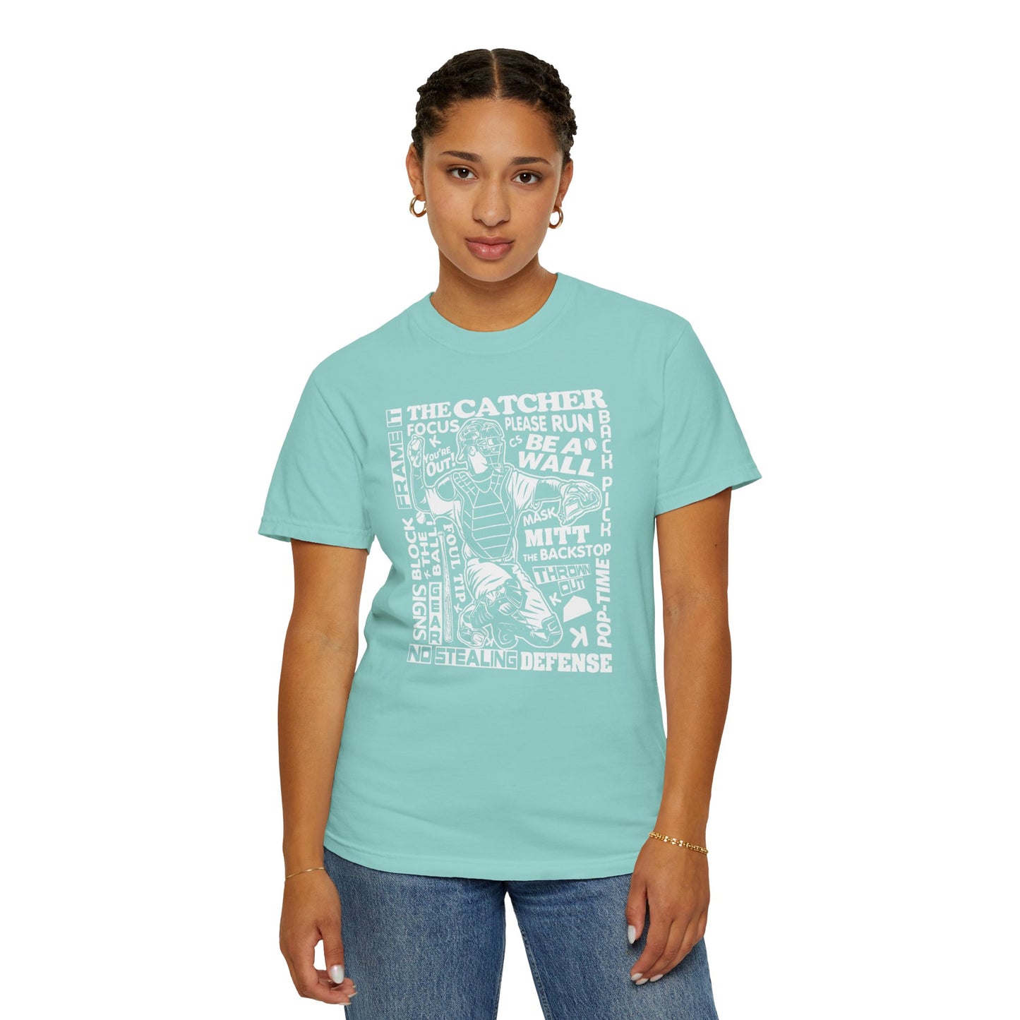 Catcher Graphic T-Shirt — Vintage-Inspired Baseball Catcher Design