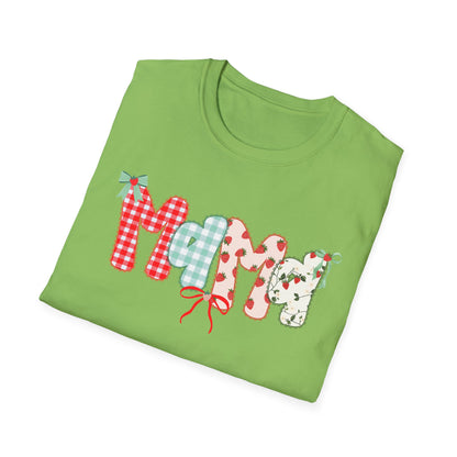 Mama Patterned Patchwork T-Shirt — Floral & Gingham "Mama" Design, Cute Mother's Day Gift
