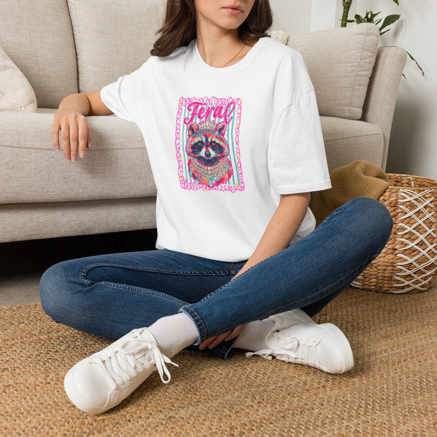Feral Raccoon Gildan softstyle tshirt