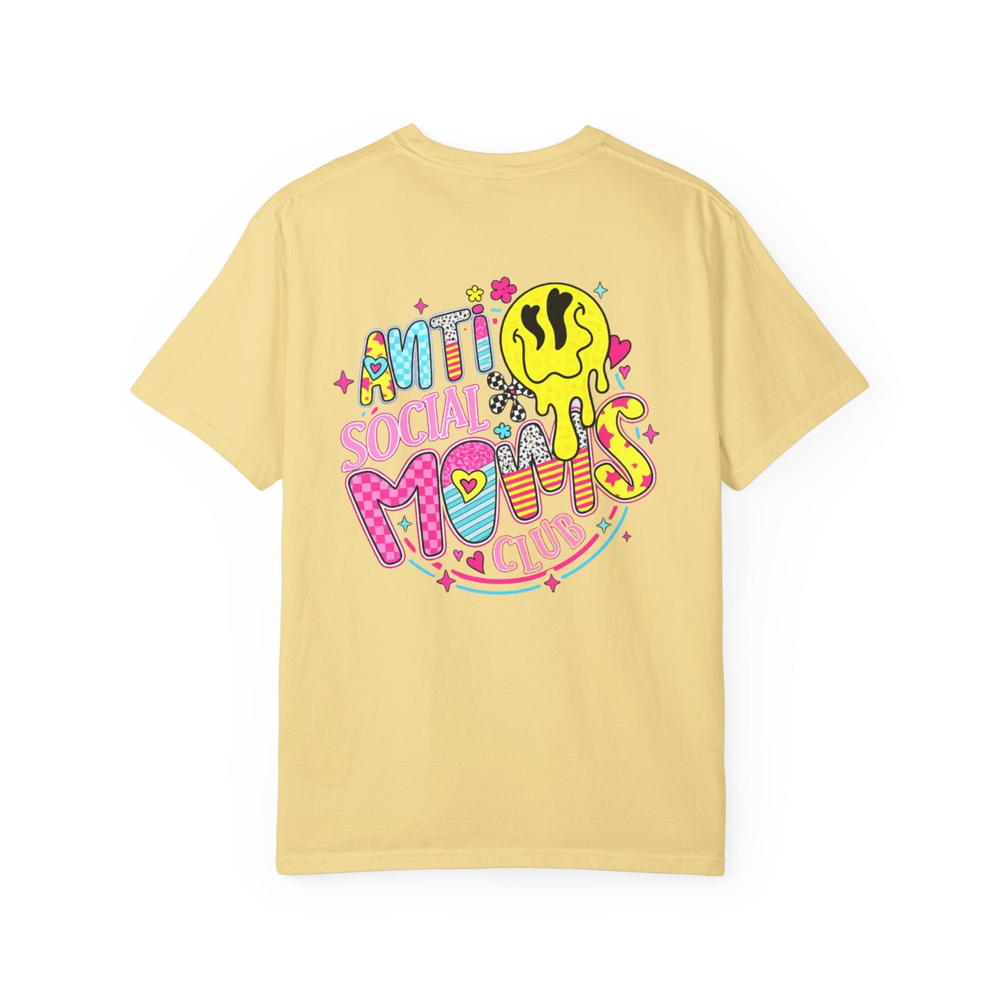 Social Moms Club T-Shirt — Colorful Retro Pocket Graphic Tee