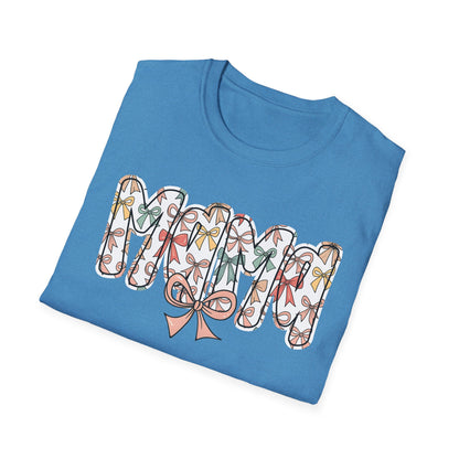 Mama Floral Typography T-Shirt — 'MAMA' Bow Graphic, Cute Mother's Day Gift