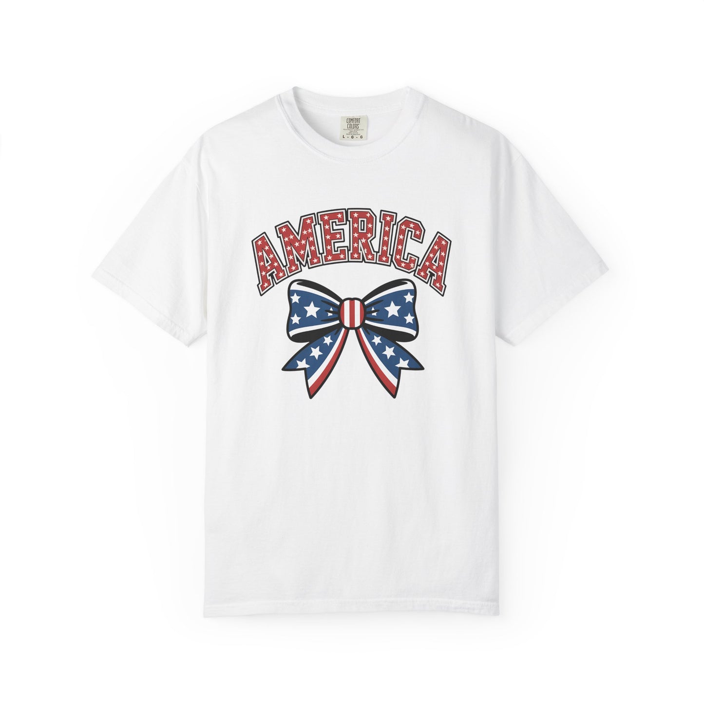 America Patriotic Bow T-Shirt — Stars & Stripes Fourth of July Tee