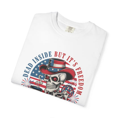 Patriotic Skeleton 'Dead Inside But It's Freedom' T-Shirt
